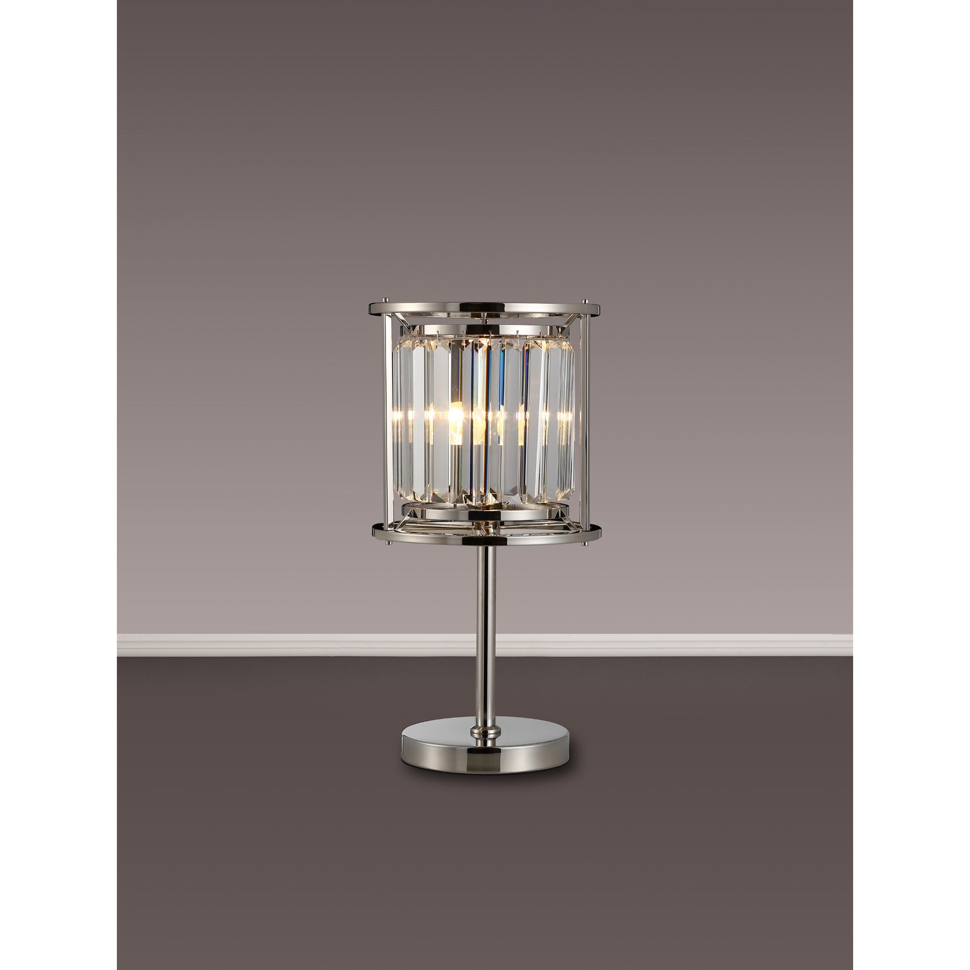 NL91269 Maccia 1 Light Table Lamp Polished Nickel Clear