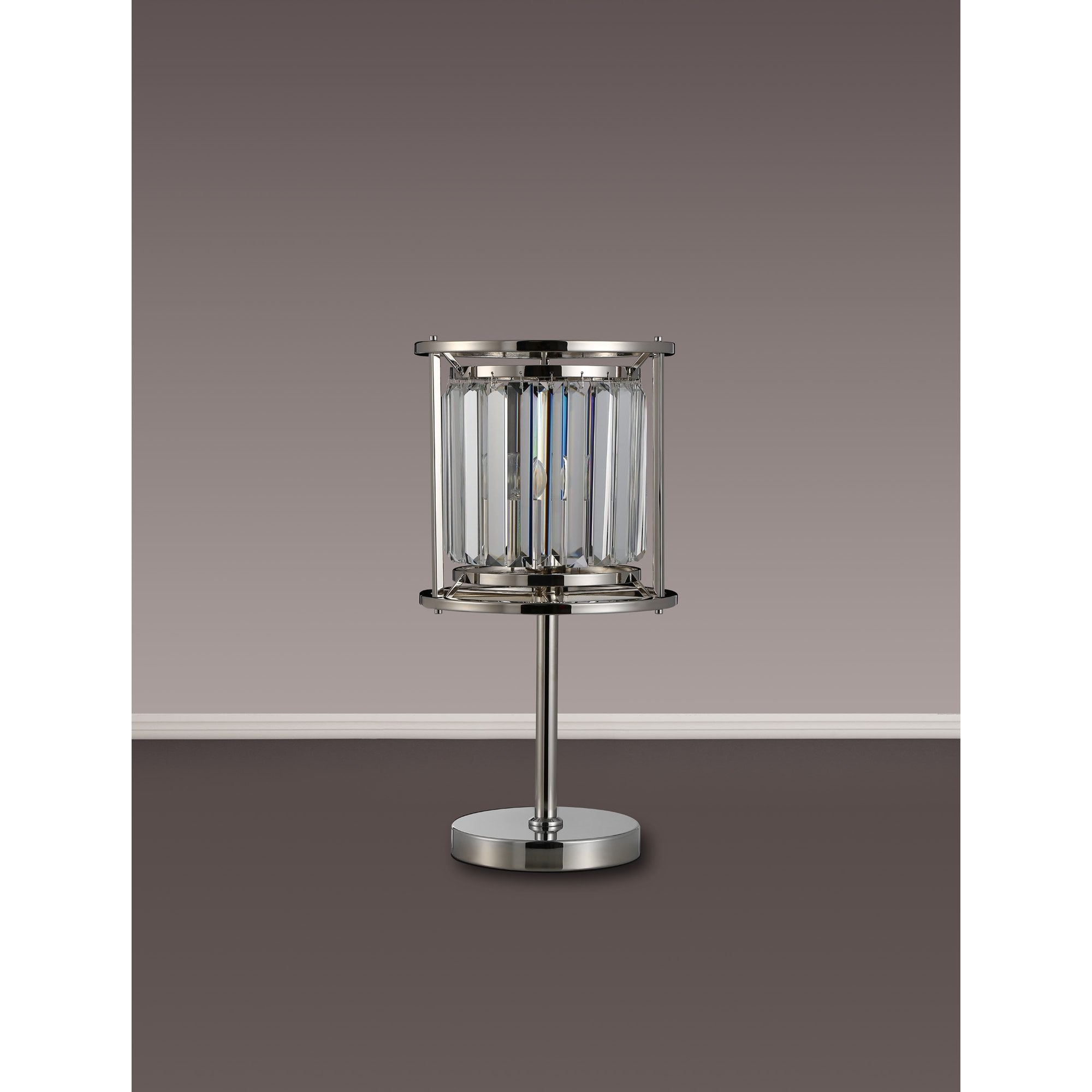 NL91269 Maccia 1 Light Table Lamp Polished Nickel Clear