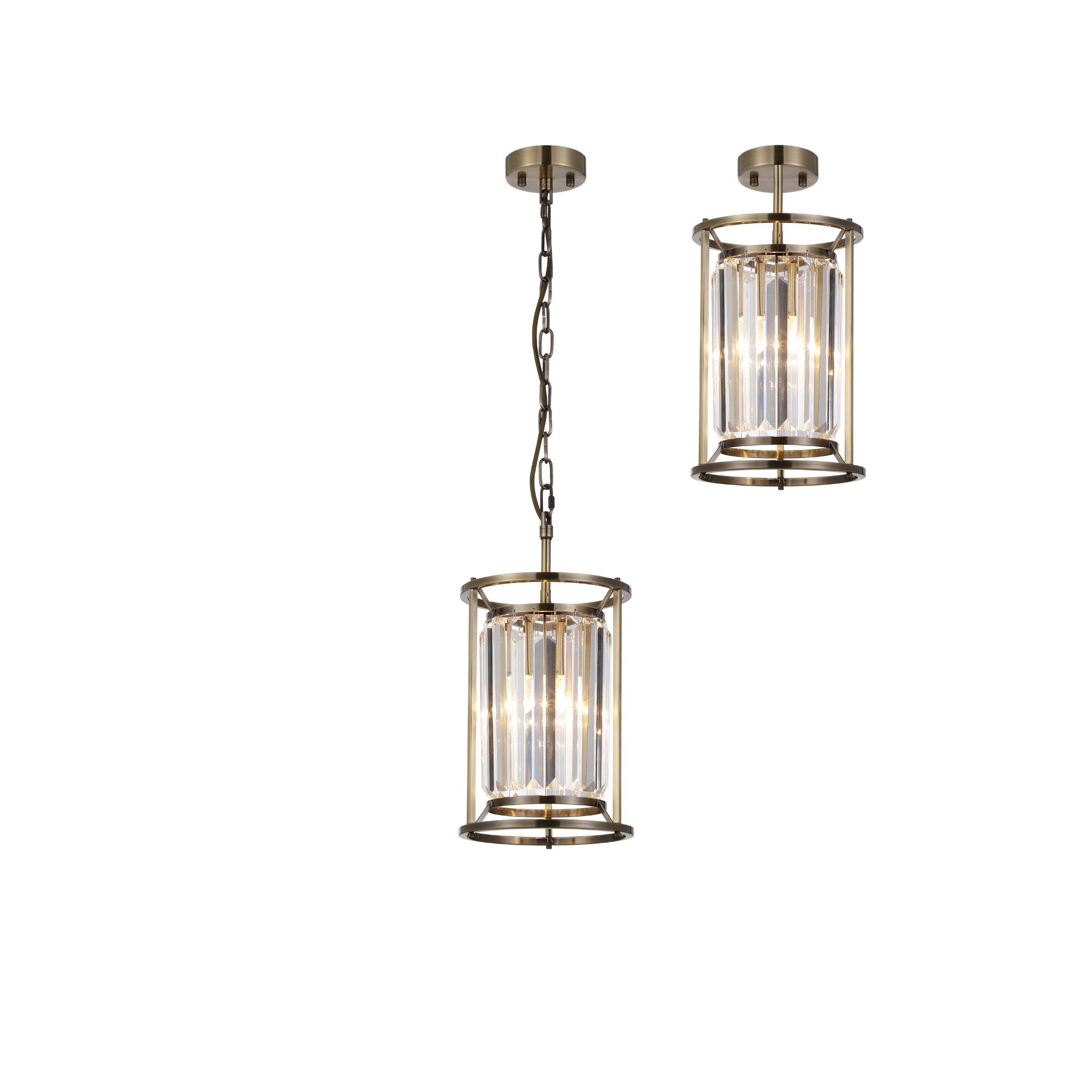 NL91279 Maccia 1 Light Pendant/Ceiling Light Antique Brass Clear
