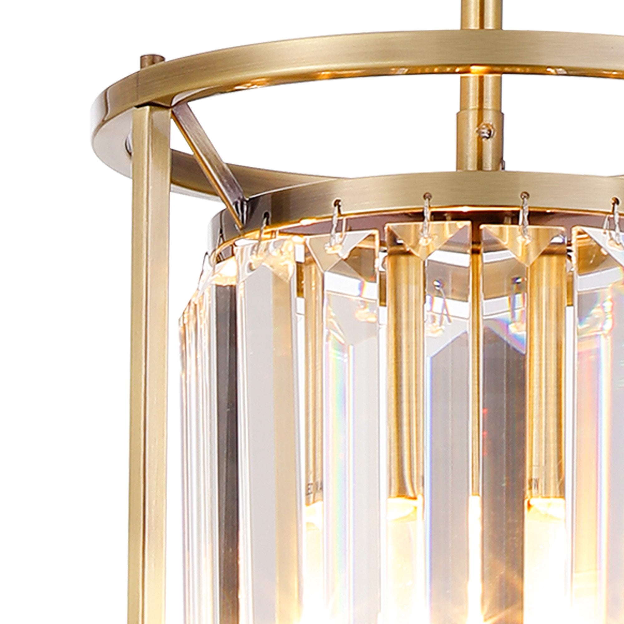 NL91279 Maccia 1 Light Pendant/Ceiling Light Antique Brass Clear