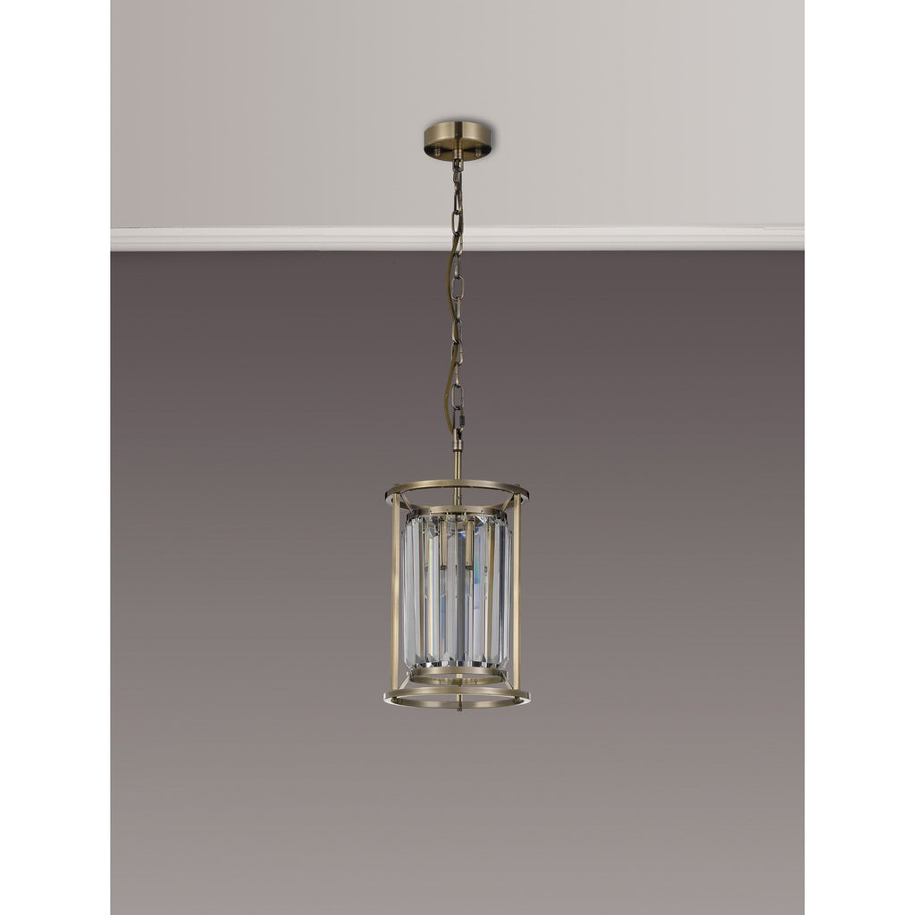 NL91279 Maccia 1 Light Pendant/Ceiling Light Antique Brass Clear