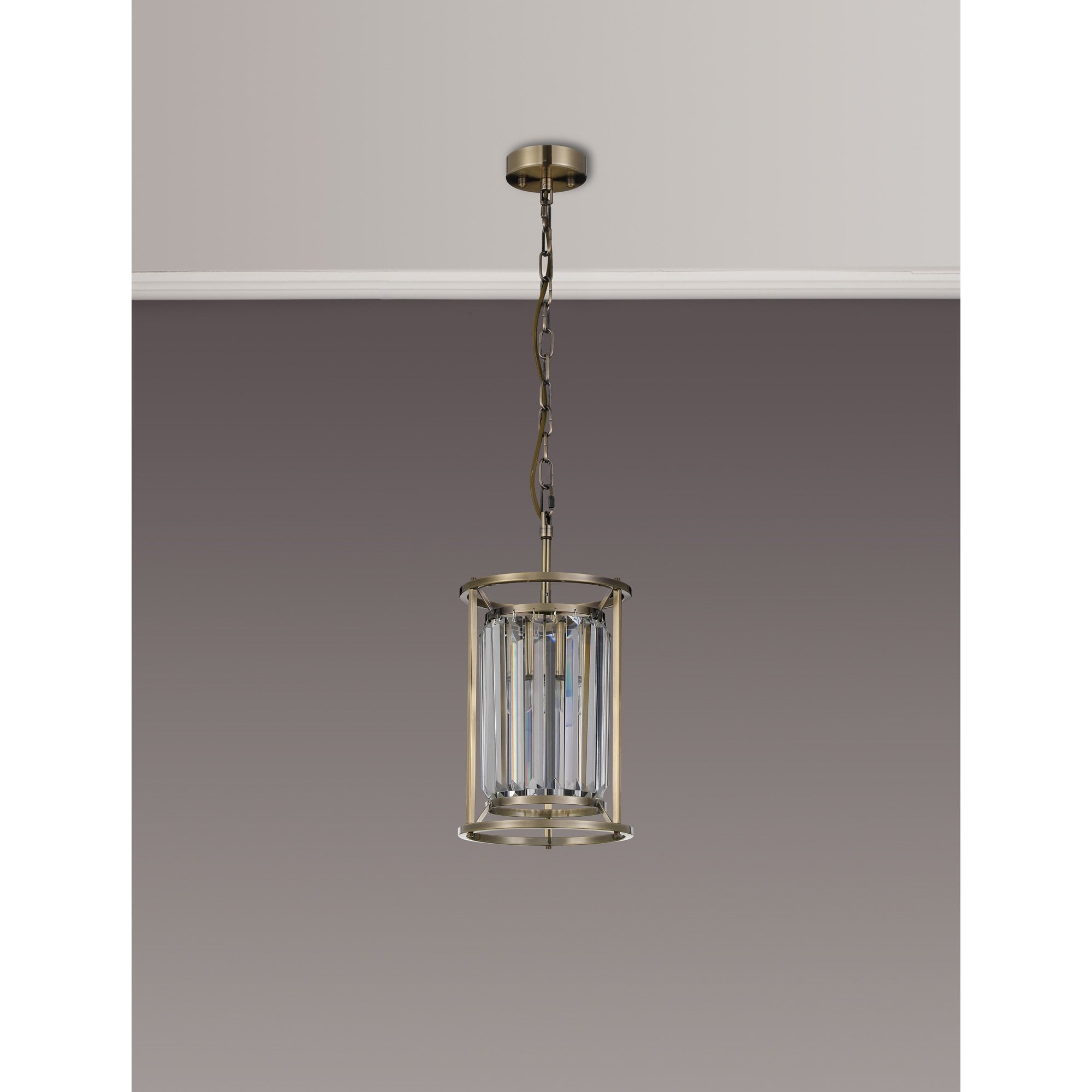 NL91279 Maccia 1 Light Pendant/Ceiling Light Antique Brass Clear