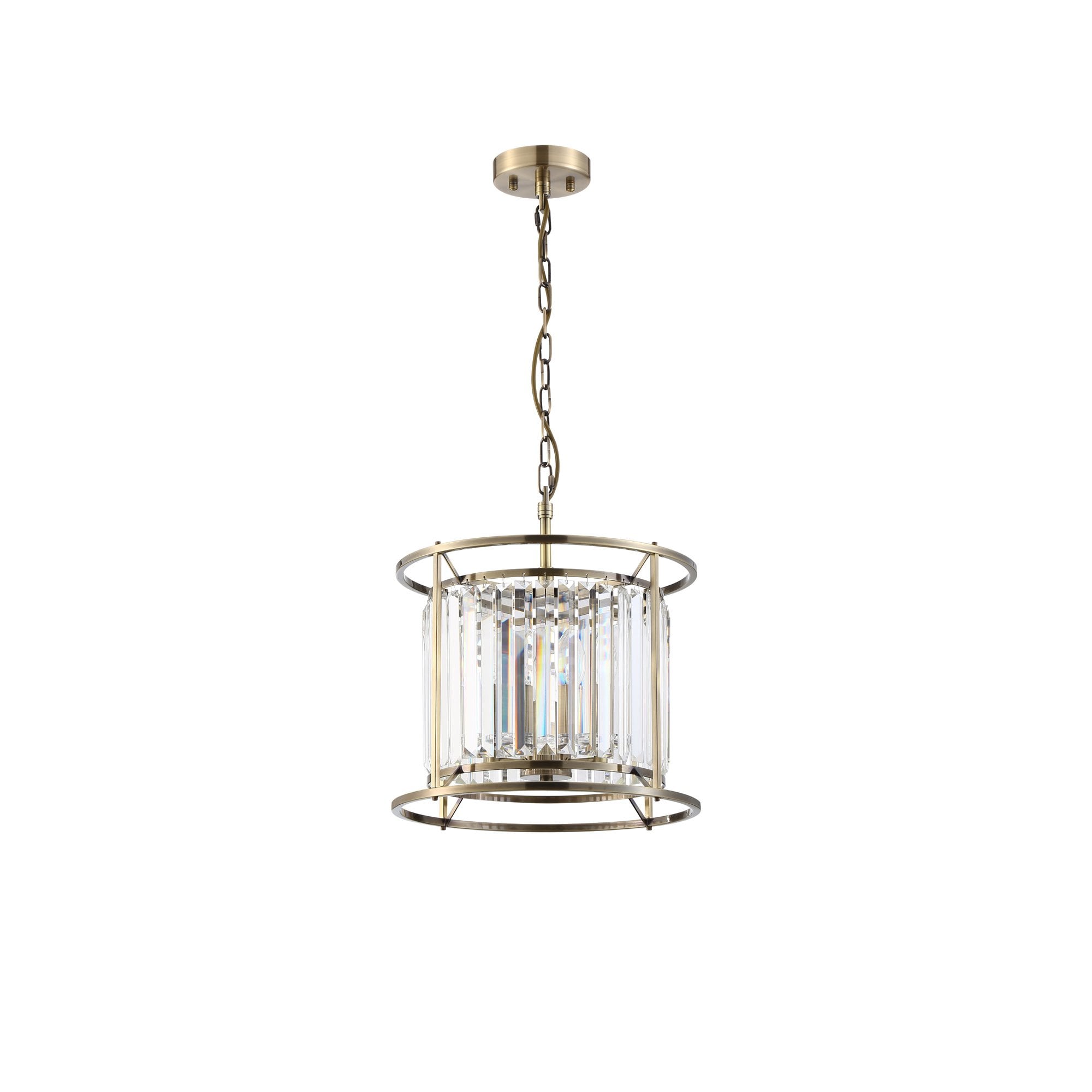 NL91289 Maccia 3 Light Pendant/Ceiling Light Antique Brass Clear