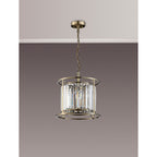 NL91289 Maccia 3 Light Pendant/Ceiling Light Antique Brass Clear
