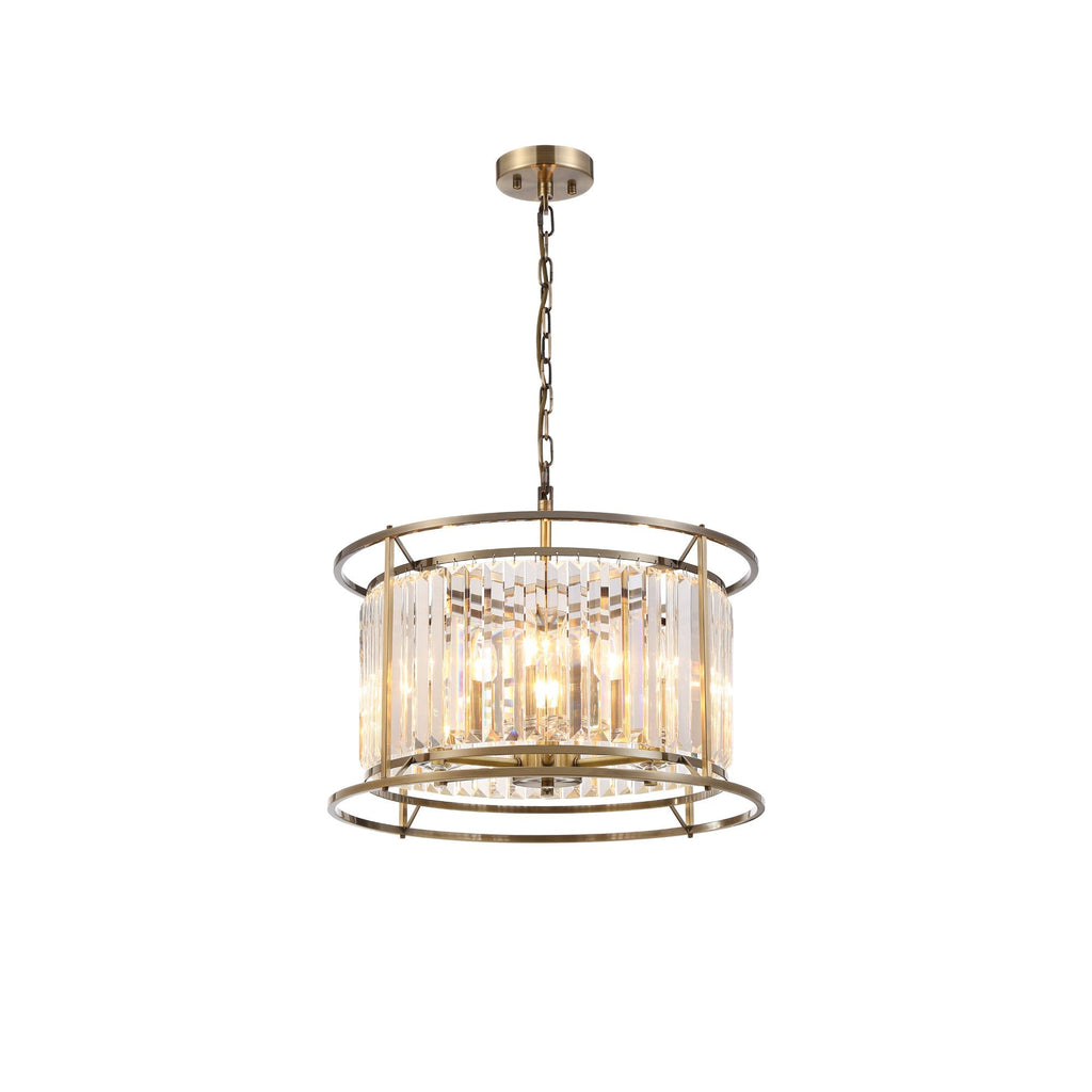 NL91299 Maccia 6 Light Pendant/Ceiling Light Antique Brass Clear