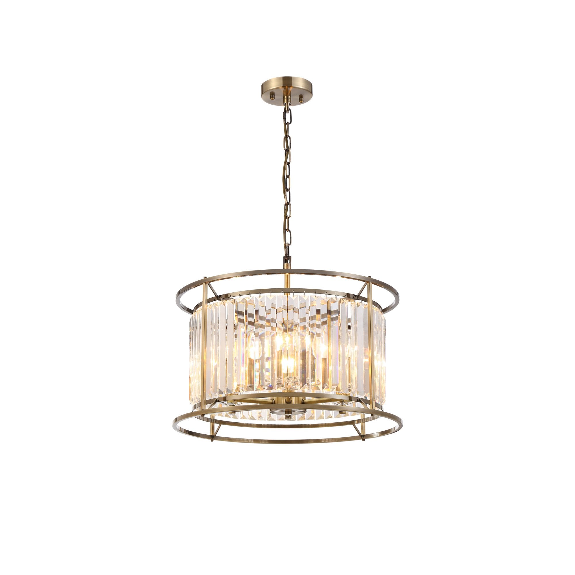 NL91299 Maccia 6 Light Pendant/Ceiling Light Antique Brass Clear