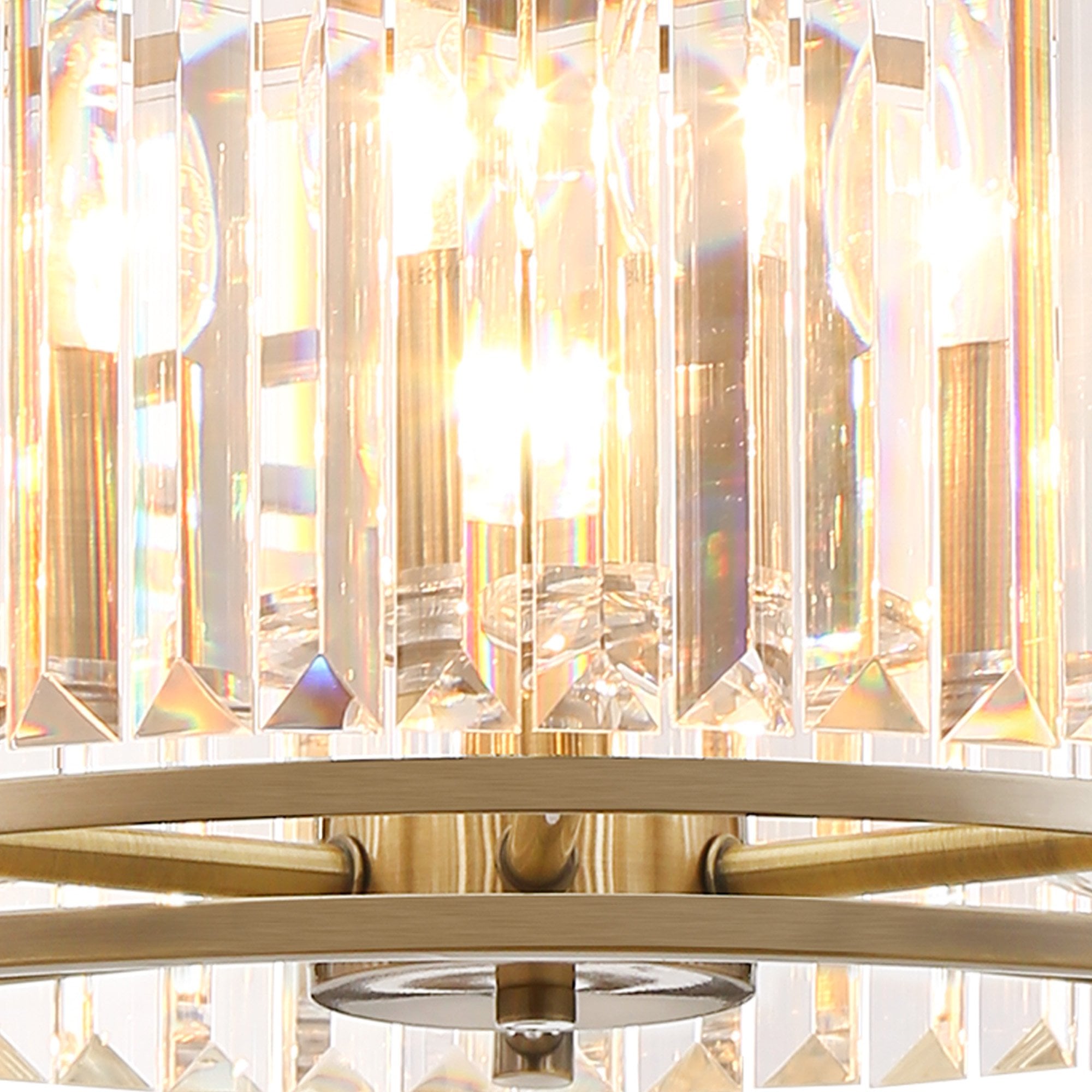 NL91299 Maccia 6 Light Pendant/Ceiling Light Antique Brass Clear