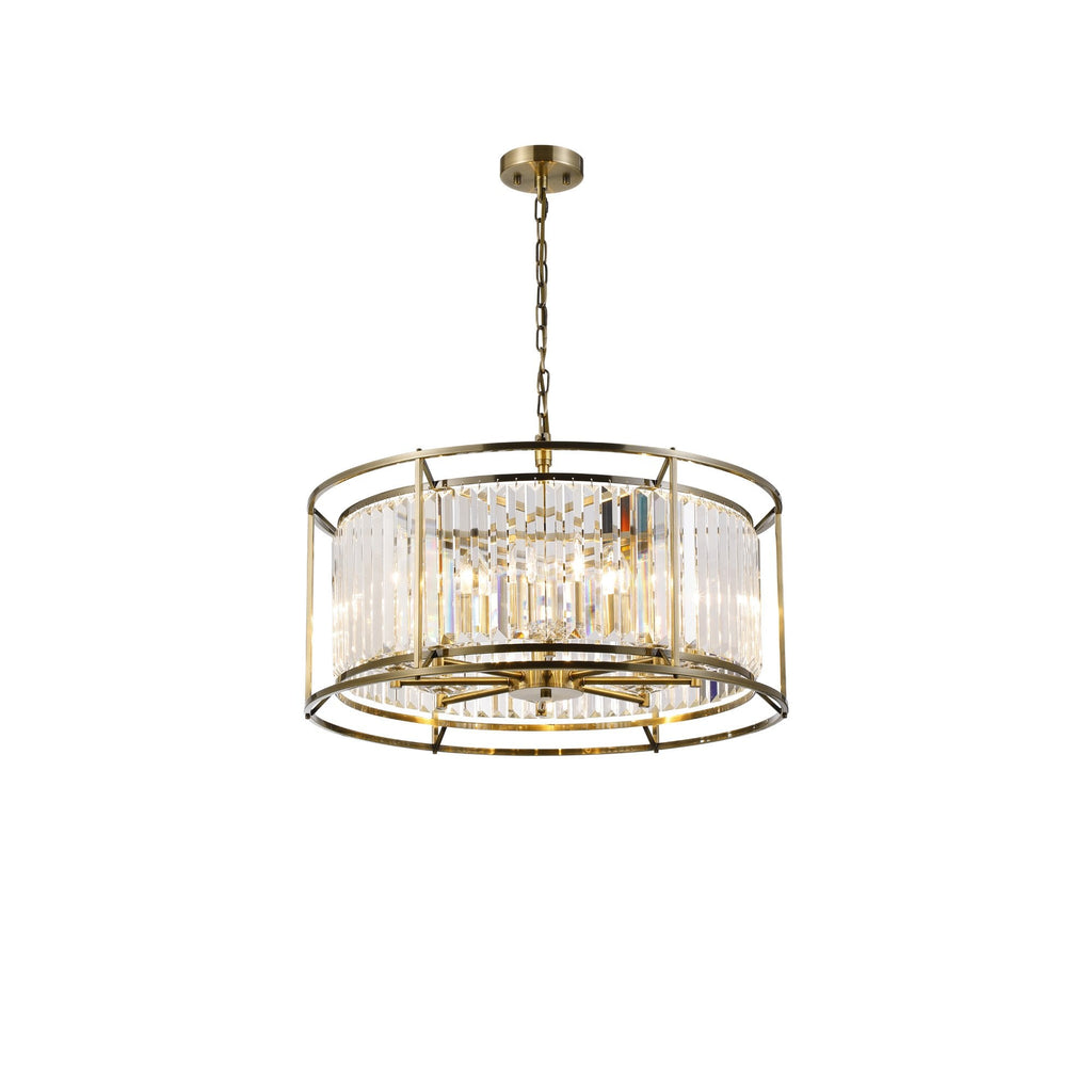 NL91309 Maccia 8 Light Pendant/Ceiling Light Antique Brass Clear