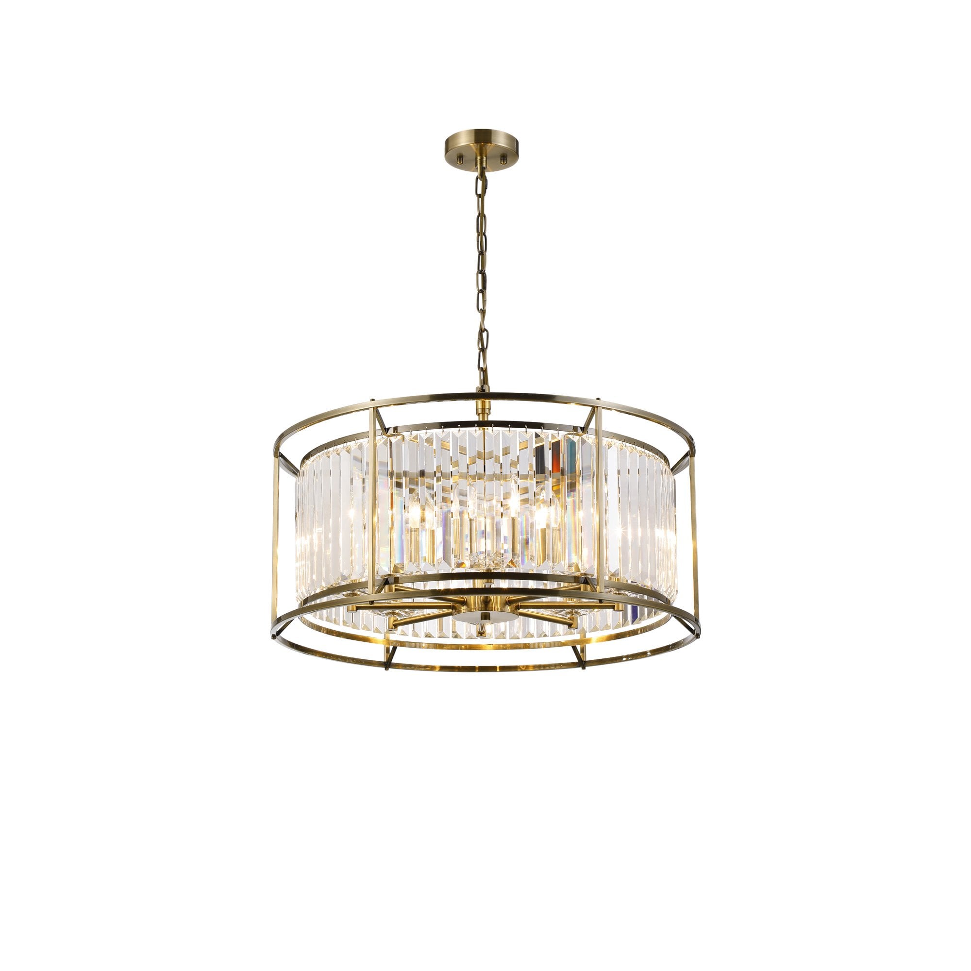 NL91309 Maccia 8 Light Pendant/Ceiling Light Antique Brass Clear