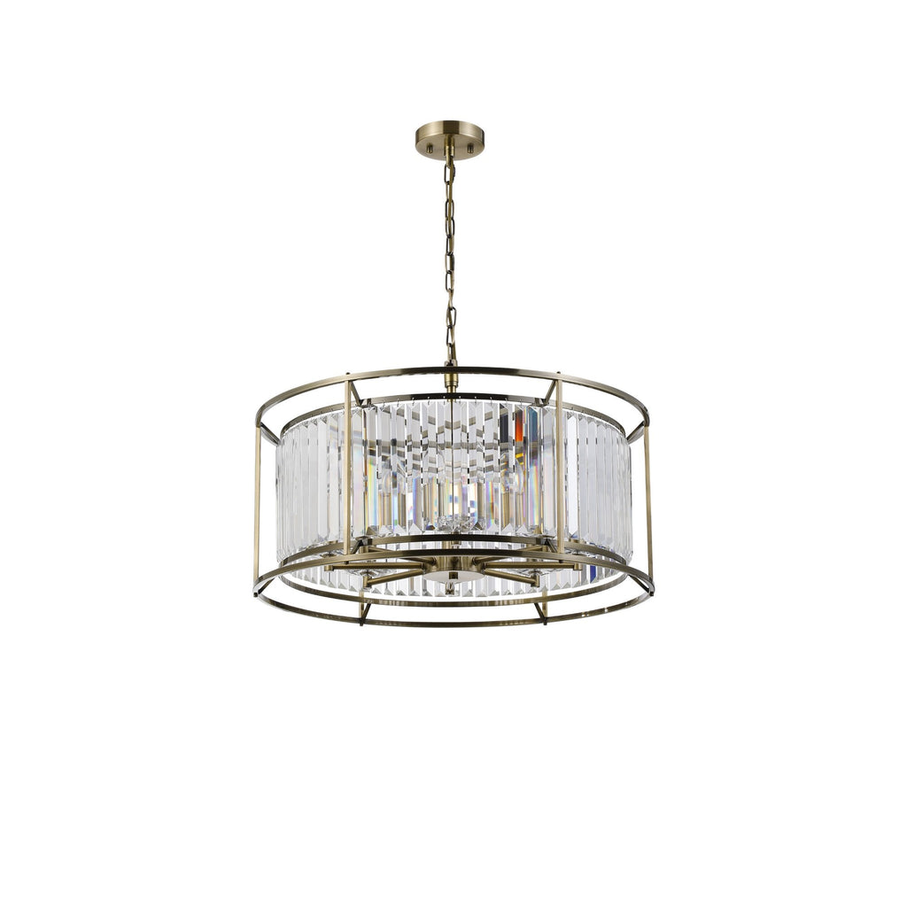 NL91309 Maccia 8 Light Pendant/Ceiling Light Antique Brass Clear