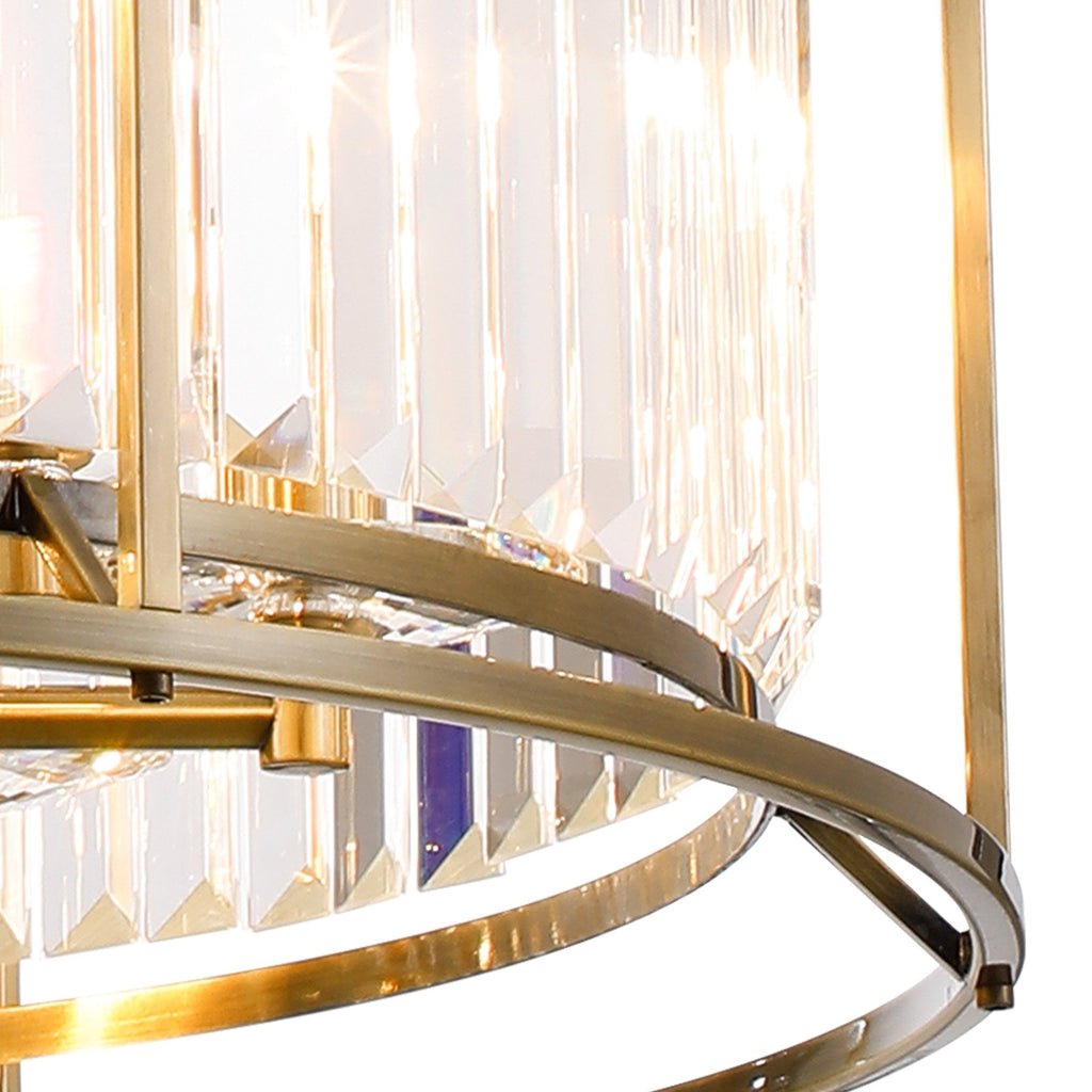 NL91309 Maccia 8 Light Pendant/Ceiling Light Antique Brass Clear