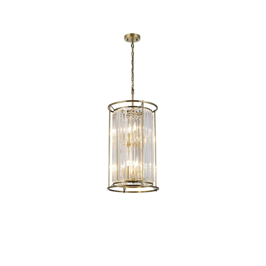 NL91319 Maccia 6 Light Pendant/Ceiling Light Antique Brass Clear