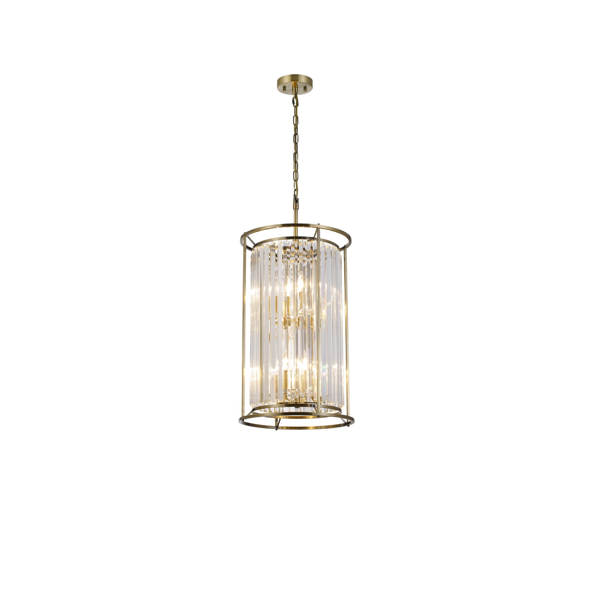 NL91319 Maccia 6 Light Pendant/Ceiling Light Antique Brass Clear