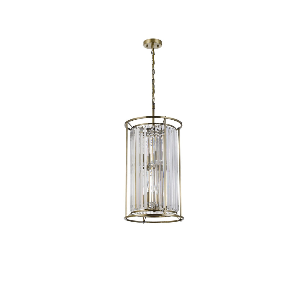 NL91319 Maccia 6 Light Pendant/Ceiling Light Antique Brass Clear