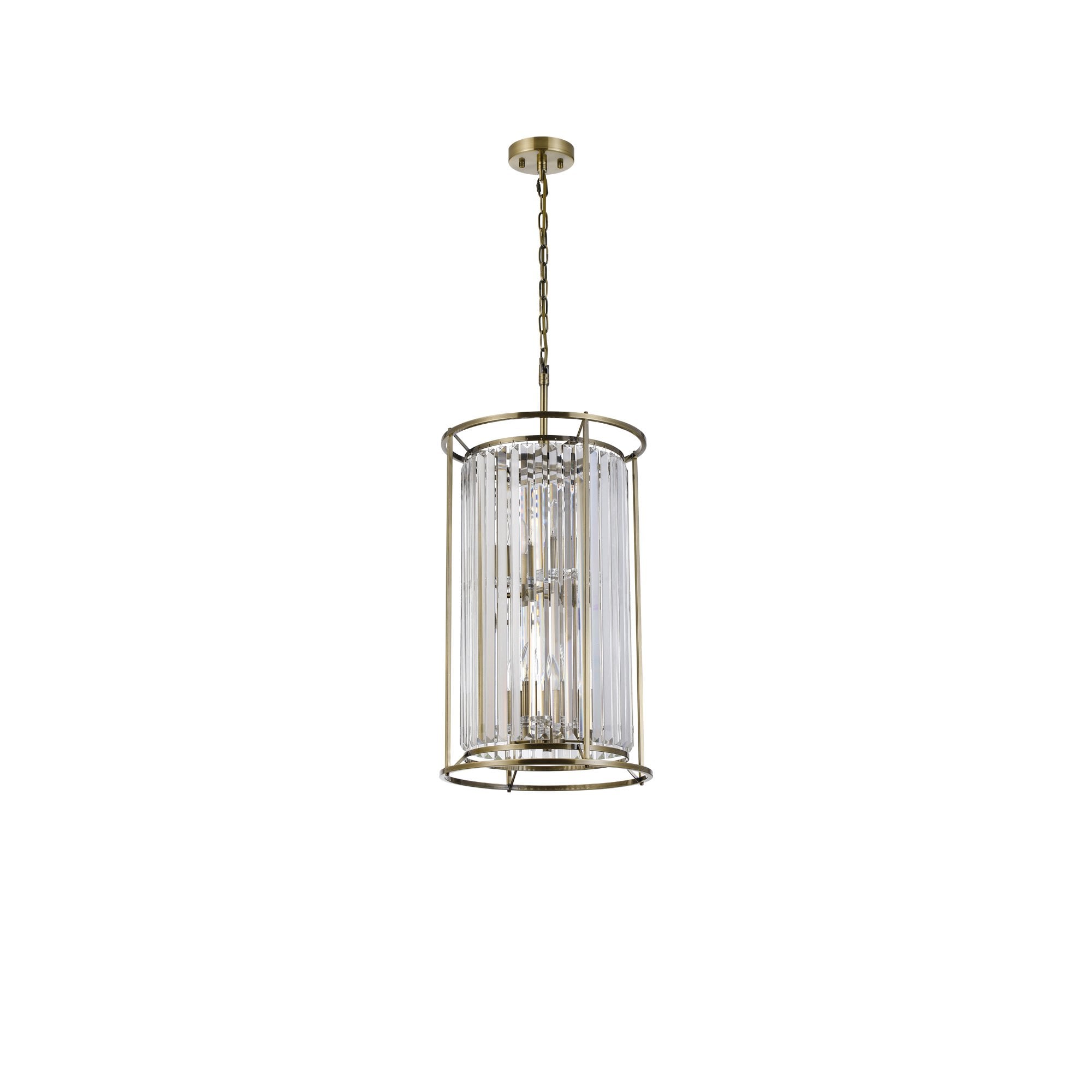 NL91319 Maccia 6 Light Pendant/Ceiling Light Antique Brass Clear