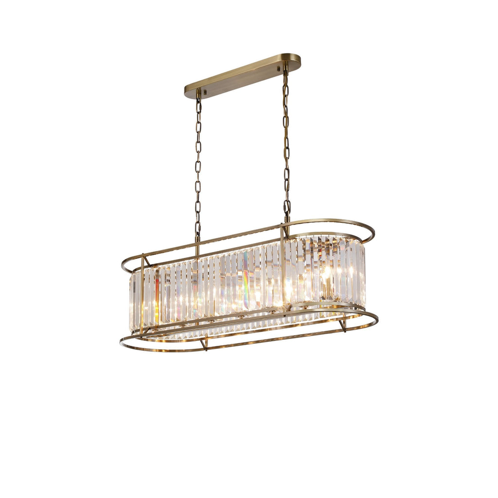 NL91329 Maccia 7 Light Pendant/Ceiling Light Antique Brass Clear