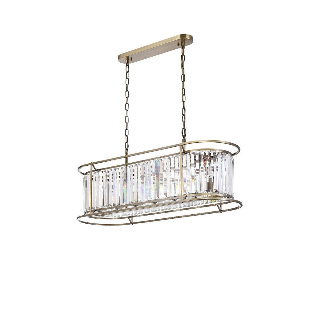 NL91329 Maccia 7 Light Pendant/Ceiling Light Antique Brass Clear