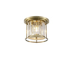NL91339 Maccia 3 Light Flush Ceiling Light Antique Brass Clear