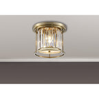 NL91339 Maccia 3 Light Flush Ceiling Light Antique Brass Clear