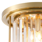 NL91339 Maccia 3 Light Flush Ceiling Light Antique Brass Clear