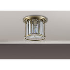 NL91339 Maccia 3 Light Flush Ceiling Light Antique Brass Clear