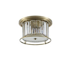 NL91349 Maccia 4 Light Flush Ceiling Light Antique Brass Clear