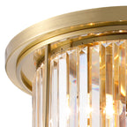NL91349 Maccia 4 Light Flush Ceiling Light Antique Brass Clear