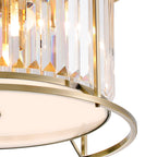 NL91349 Maccia 4 Light Flush Ceiling Light Antique Brass Clear