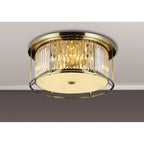 NL91359 Maccia 6 Light Flush Ceiling Light Antique Brass Clear