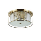 NL91359 Maccia 6 Light Flush Ceiling Light Antique Brass Clear