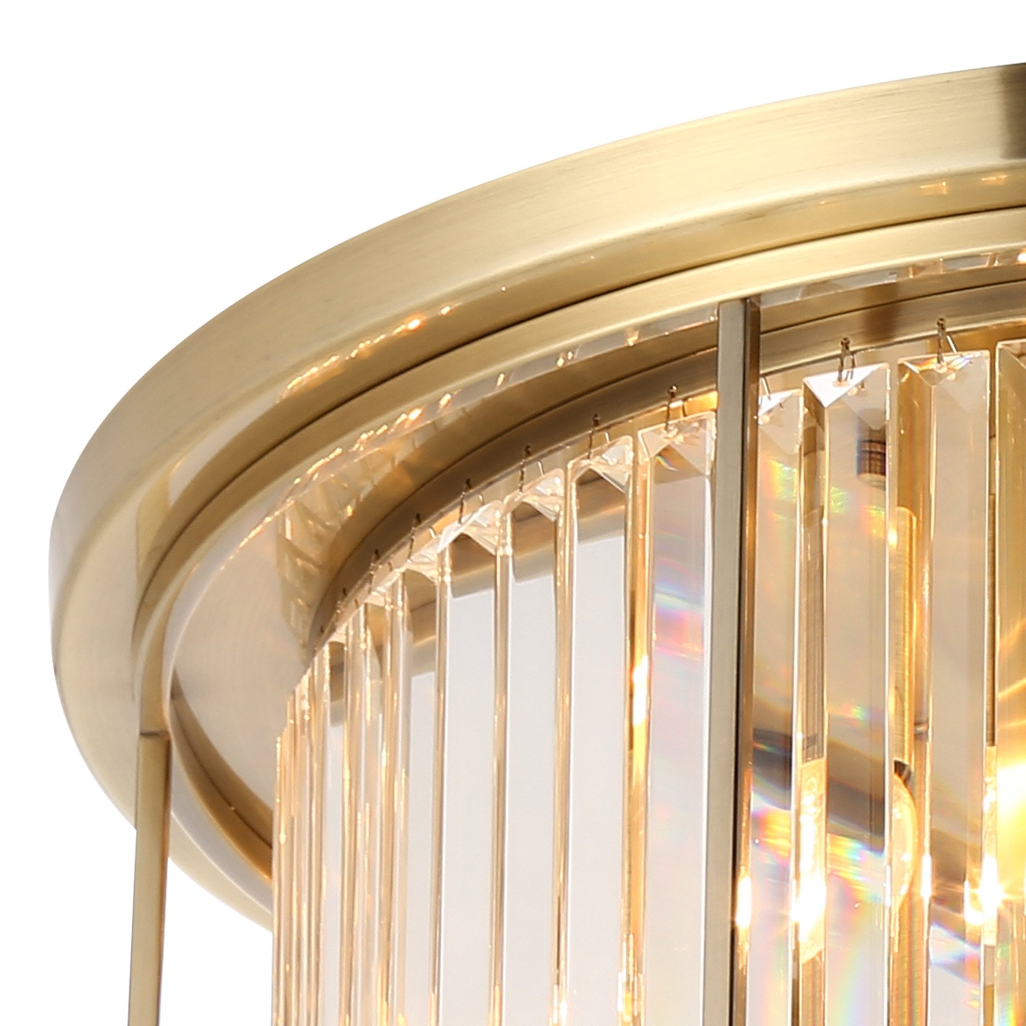 NL91359 Maccia 6 Light Flush Ceiling Light Antique Brass Clear