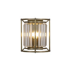 NL91369 Maccia 2 Light Wall Light Antique Brass Clear