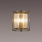NL91369 Maccia 2 Light Wall Light Antique Brass Clear
