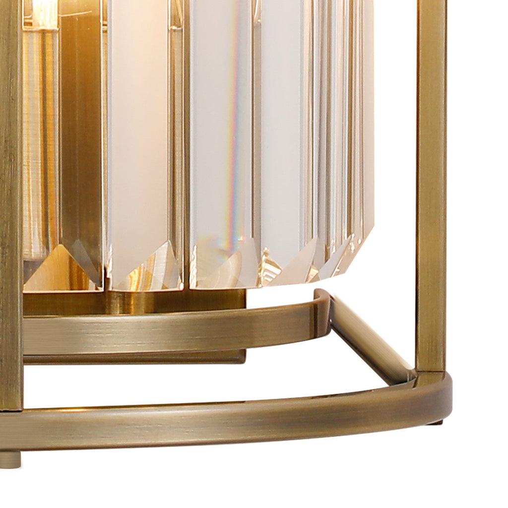 NL91369 Maccia 2 Light Wall Light Antique Brass Clear