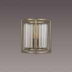 NL91369 Maccia 2 Light Wall Light Antique Brass Clear