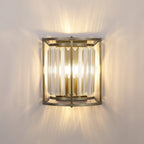 NL91369 Maccia 2 Light Wall Light Antique Brass Clear