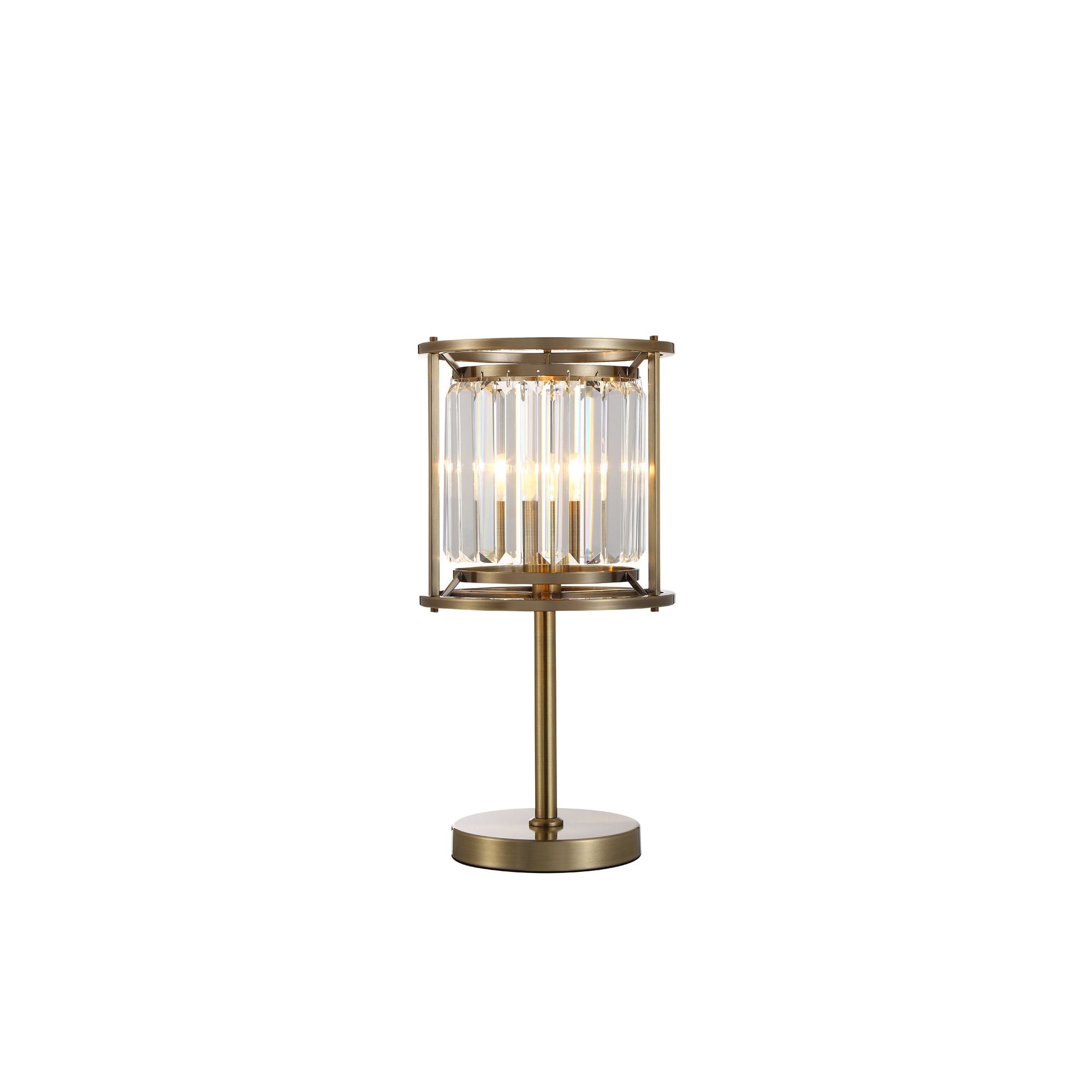 NL91379 Maccia 1 Light Table Lamp Antique Brass Clear