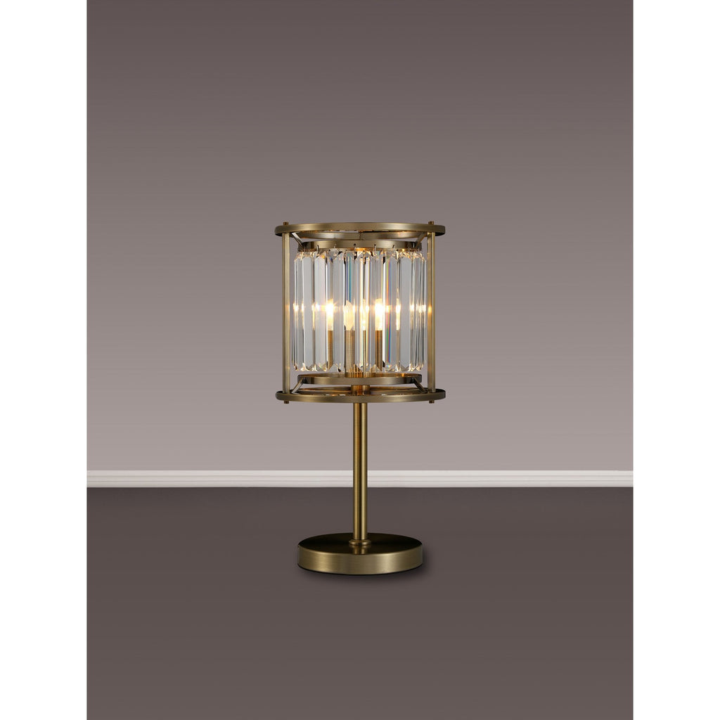 NL91379 Maccia 1 Light Table Lamp Antique Brass Clear