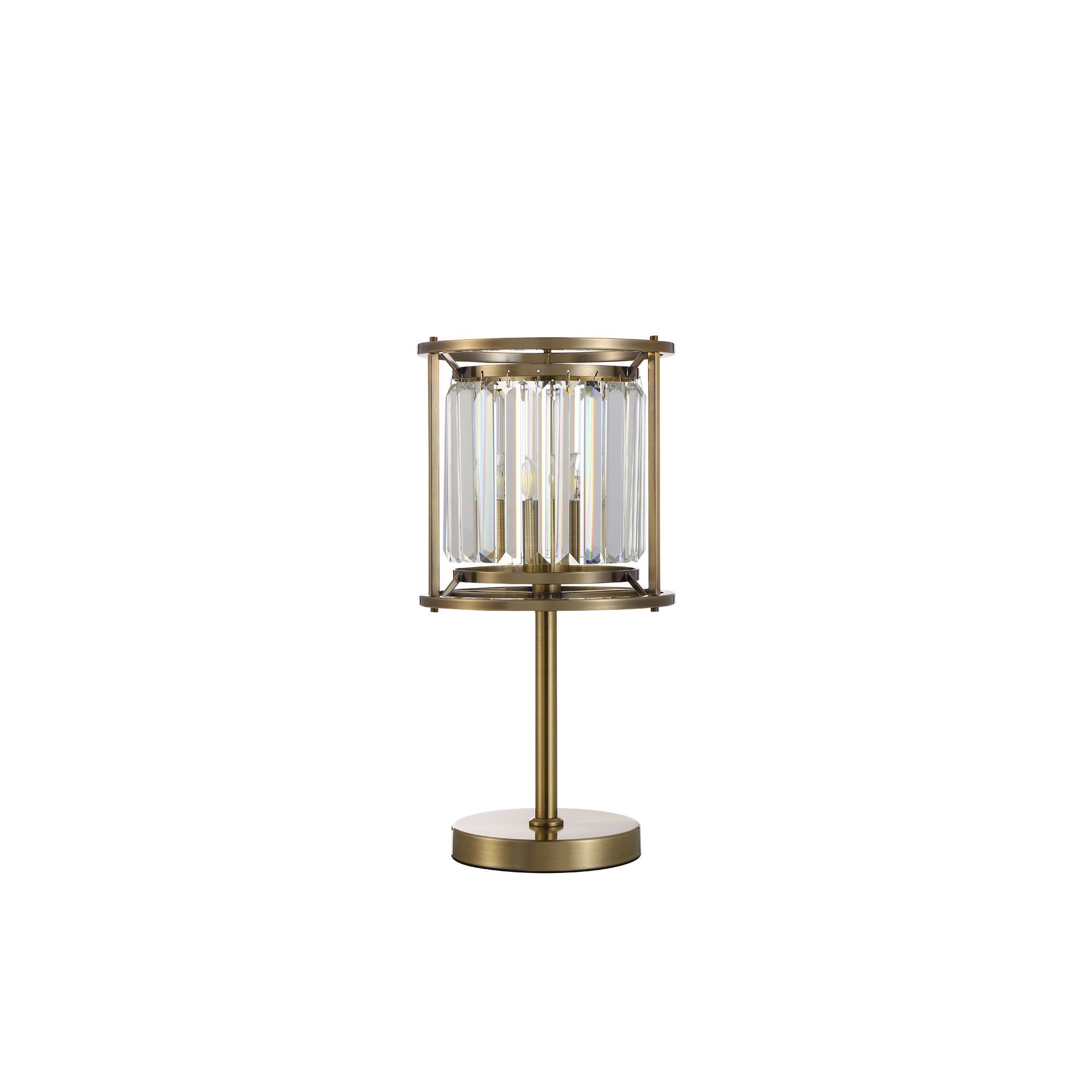 NL91379 Maccia 1 Light Table Lamp Antique Brass Clear