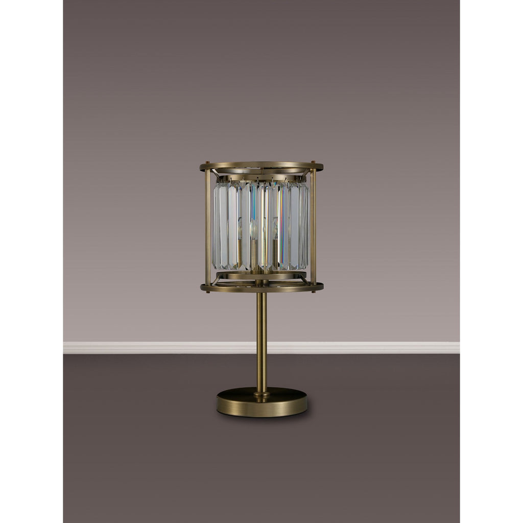NL91379 Maccia 1 Light Table Lamp Antique Brass Clear