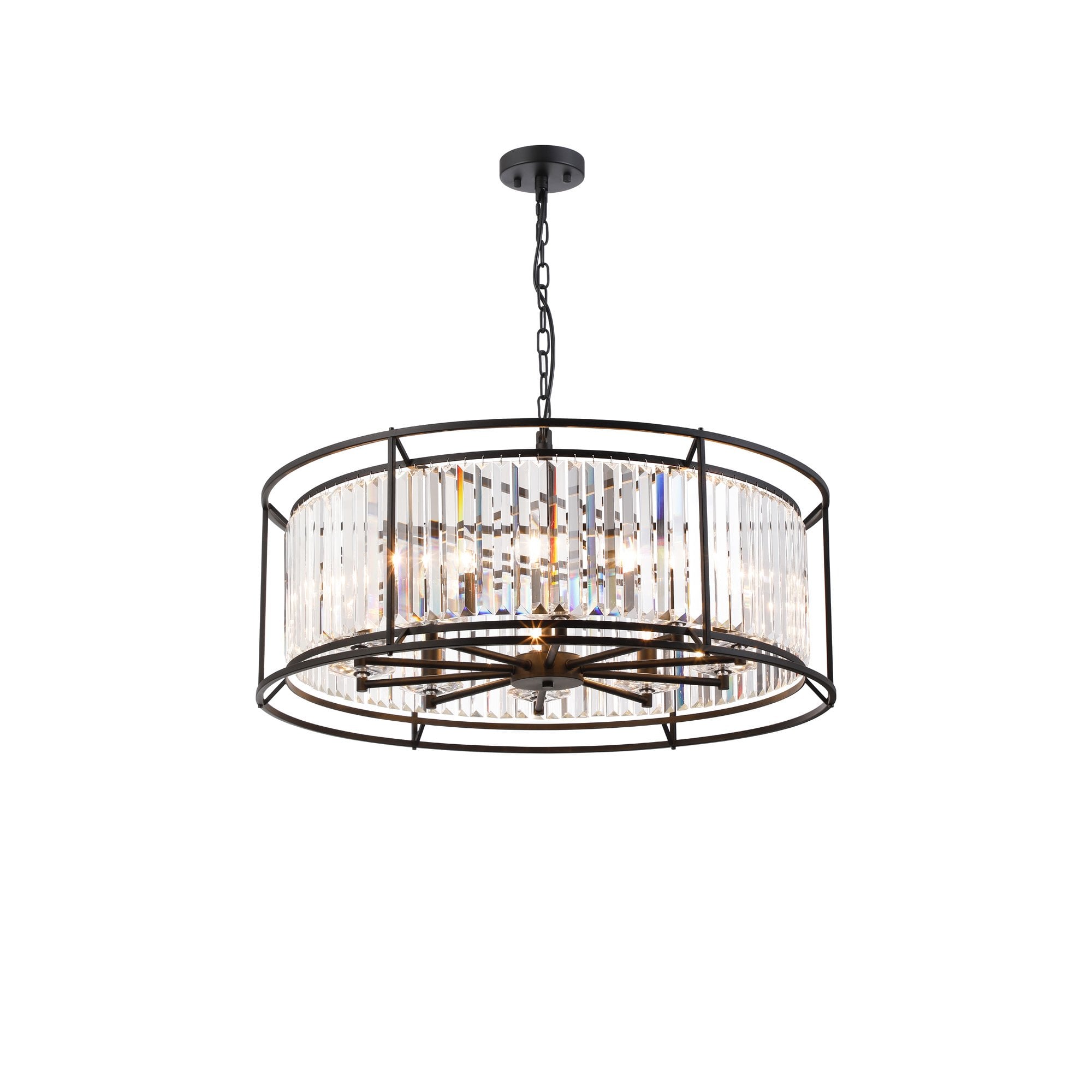 NL93059 Maccia 10 Light Pendant Satin Black Clear