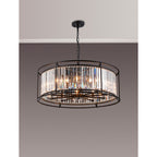 NL93059 Maccia 10 Light Pendant Satin Black Clear