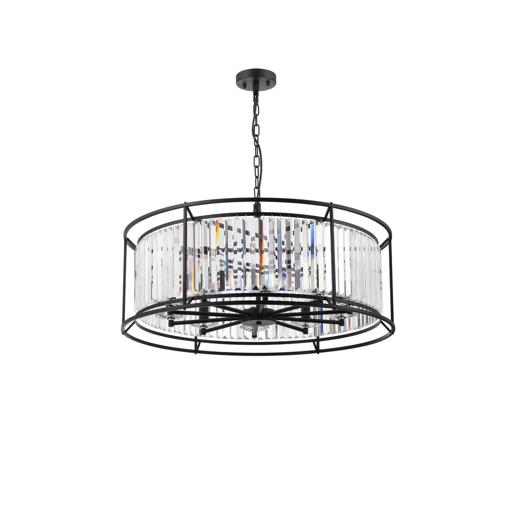 NL93059 Maccia 10 Light Pendant Satin Black Clear