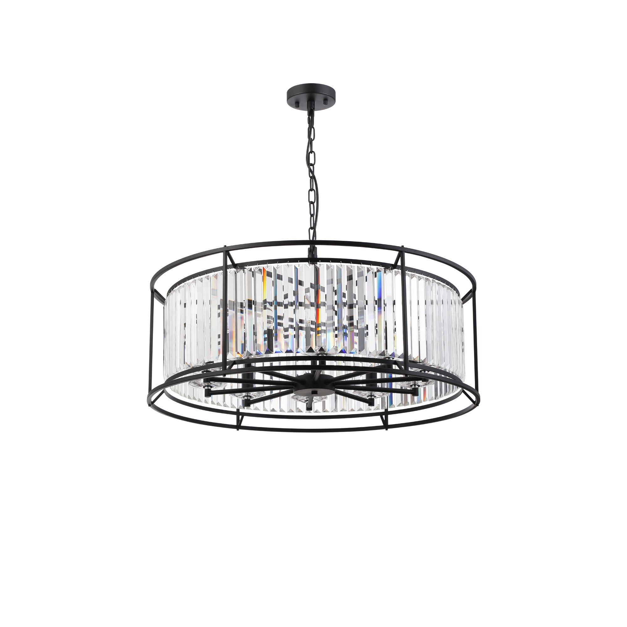 NL93059 Maccia 10 Light Pendant Satin Black Clear