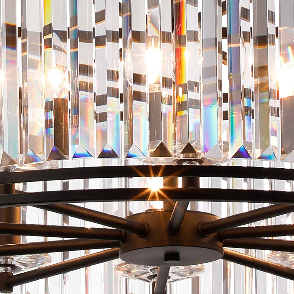 NL93059 Maccia 10 Light Pendant Satin Black Clear