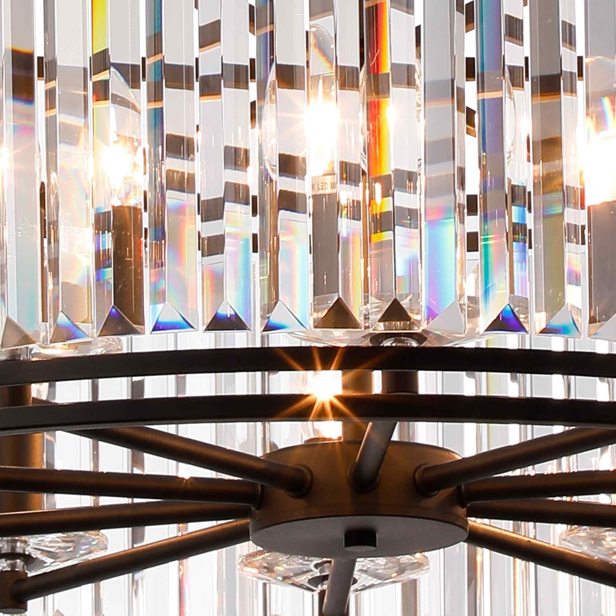 NL93059 Maccia 10 Light Pendant Satin Black Clear