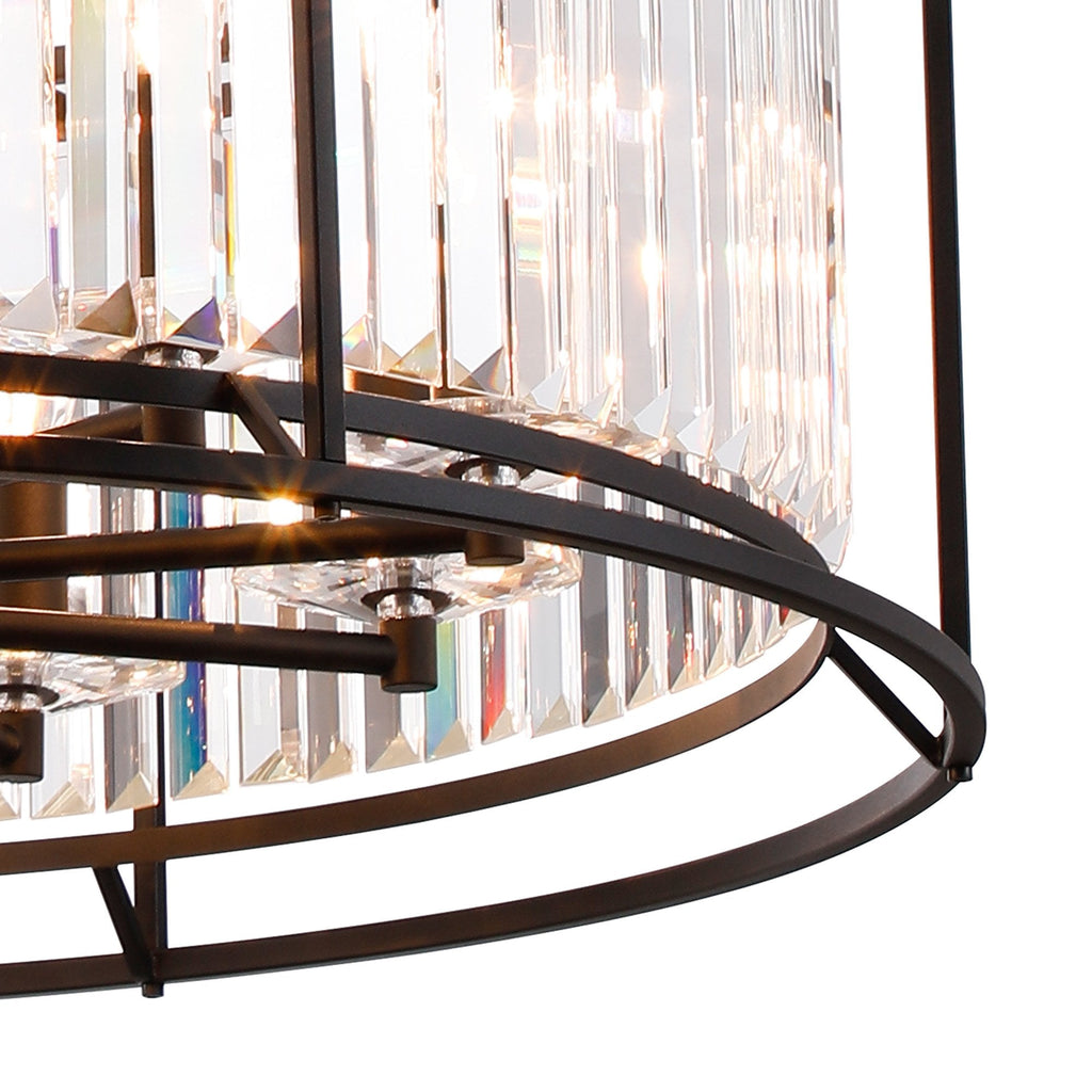 NL93059 Maccia 10 Light Pendant Satin Black Clear