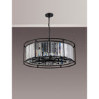 NL93059 Maccia 10 Light Pendant Satin Black Clear