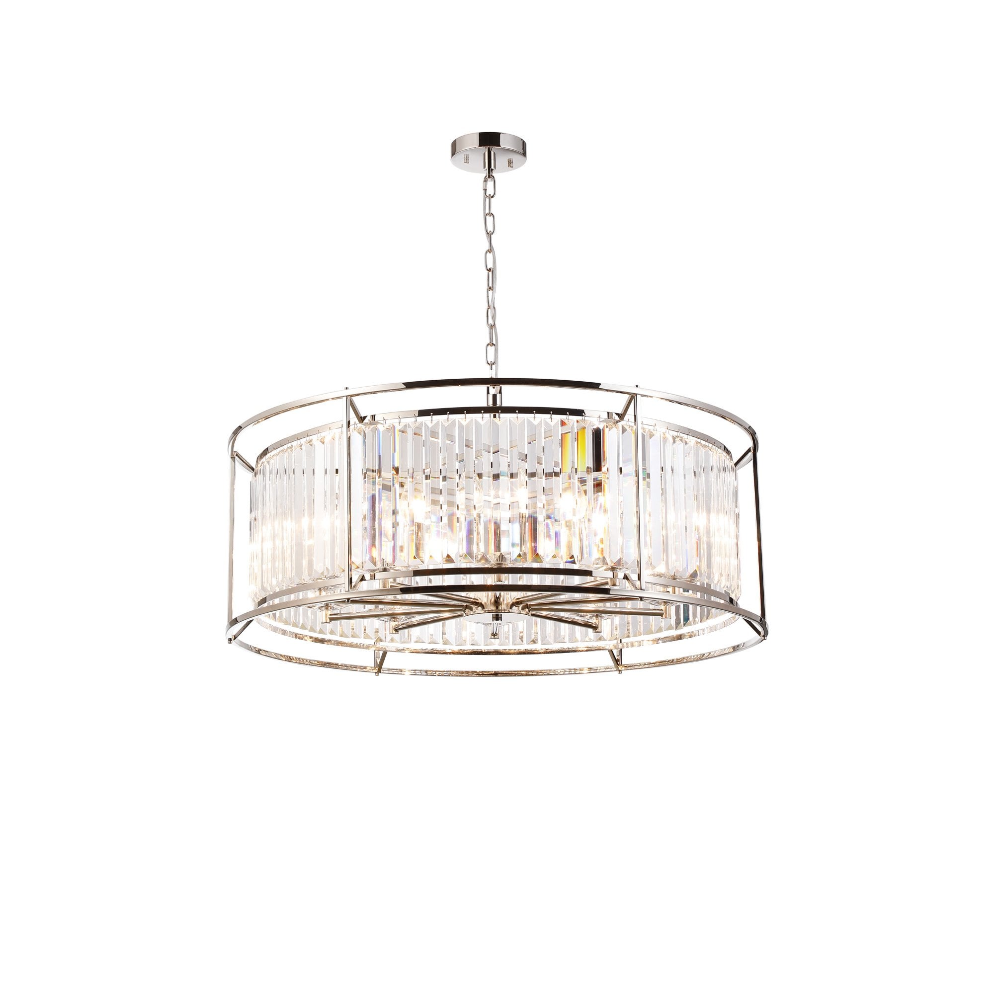 NL93069 Maccia 10 Light Pendant Polished Nickel Clear