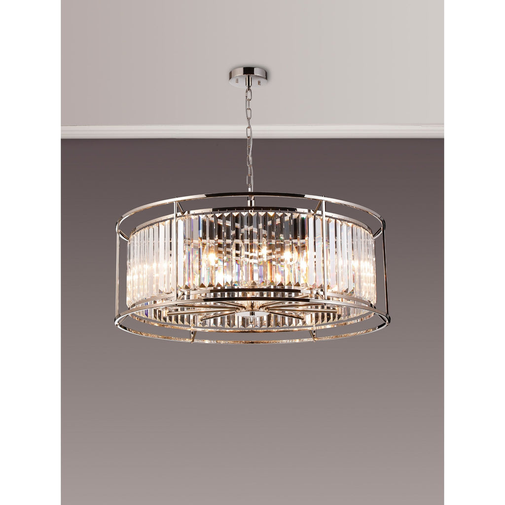 NL93069 Maccia 10 Light Pendant Polished Nickel Clear